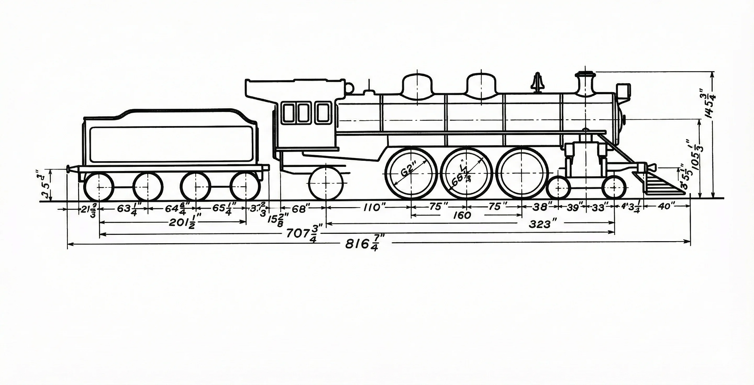 restauração do bluprint (planta) da locomotiva 370
